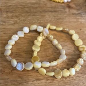 Yellow Beaded Bracelet Set